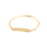 The I LOVE YOU plate Baby Bracelet with mariner link 14k gold filled is beautifully designed with a heart-shaped detail embellishing its charm.