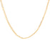 A close-up image of an 18-inch Cuban curb link chain necklace with texture, crafted in 14k gold-filled material, set against a white background. The design adds a touch of elegance and simplicity to the piece.