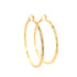 The Huge 6 cm Wire Textured Hoops earrings, made from 14k gold filled material, are showcased against a plain white background. These hoop earrings, free of lead and nickel, exhibit a shiny finish and intricate detailing throughout their circular design.