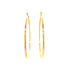 A pair of Big 5.4 cm hoops earrings, made from 14k gold-filled material and measuring 2 mm thick, set against a white background. These statement pieces are smooth and shiny, beautifully reflecting the light.