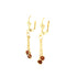 Introducing the Goldstone Aventurine Dangle Earrings: crafted with 14k gold-filled material and featuring delicate chains, these earrings each showcase a small brown aventurine gemstone. They are designed with lever-back clasps in a minimalist, elegant style that is beautifully highlighted against a plain white background.