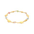 The Elephant Charms and Multicolor Birthstone Crystal Beads Bracelet, crafted from 14k gold filled materials, features a delicate circular design adorned with colorful charms, including small animal figures and multicolored gemstones. This lucky charm bracelet includes an elephant charm for spiritual protection against a plain white background.