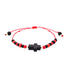The Genuine Azabache Crucifix Red Rope Bracelet Adjustable Unisex Women and Men provides spiritual protection with its adjustable red cord, featuring black and red beads, and a striking Azabache crucifix at the center.
